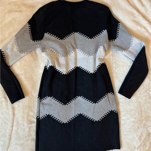 Stylish Black and Gray Chevron Dress